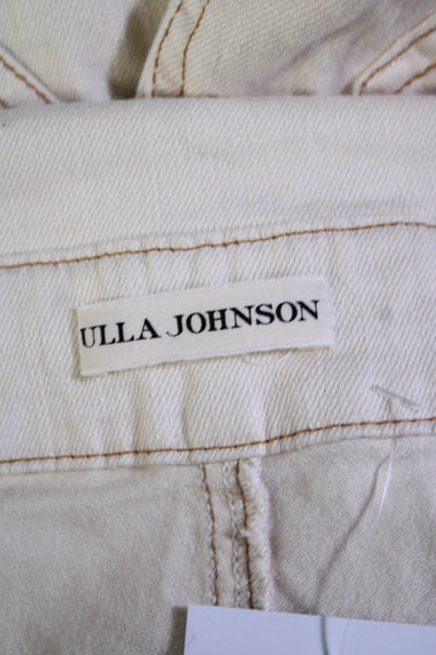 Ulla Johnson Women's Tie Waist High Rise Slim Fit Jeans Beige Size 25