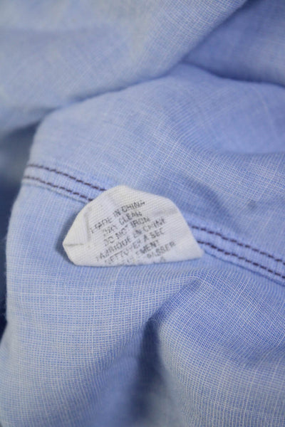 Elizabeth and James Women's Cotton Long Sleeve Button Down Shirt Blue Size XS