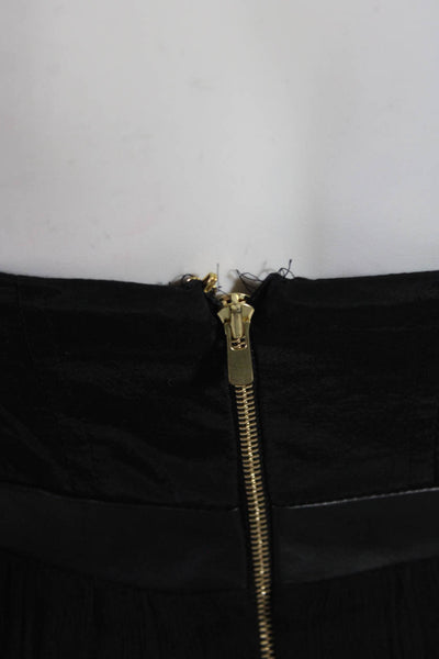 Maje Womens Patchwork Darted Zipped Pleated Sleeveless Flare Black Size EUR38