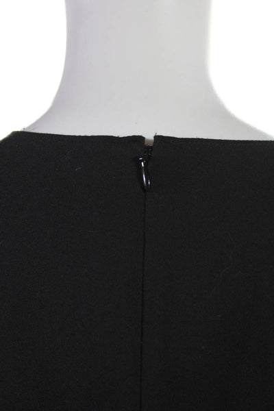 J Crew Womens Asymmetrical Hem Back Zipped Sleeveless Midi Dress Black Size 2