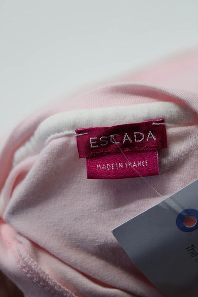 Escada Childrens Girls Graphic Sequin Long Sleeve Top Tee Shirt Pink Size 10