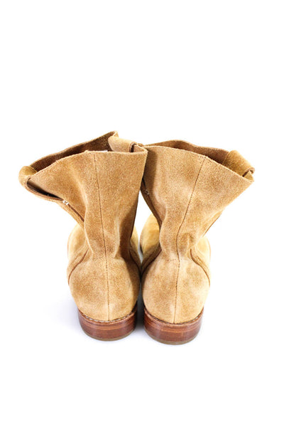 Joie Women's Suede Pull On Flat Ankle Boots Beige Size 36.5