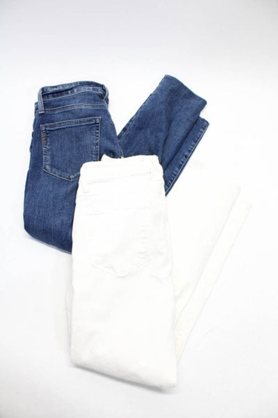 Paige Womens White Cotton Ripped Mid-Rise Skinny Leg Jeans Size 26 28 lot 2
