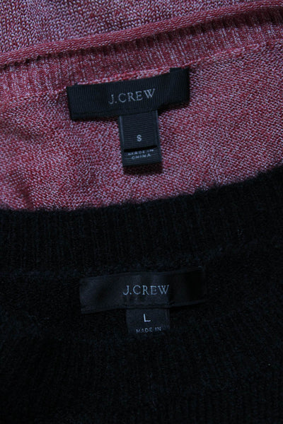 J Crew Woens Crew Neck Pullover Sweater Red Black Size Small Large Lot 2