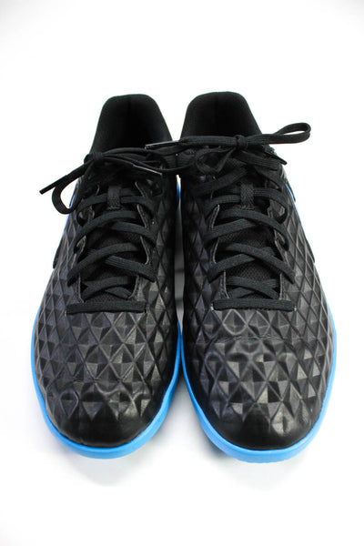 Nike Mens Diamond Print Tiempo Low Top Lace Up Sneakers Black Blue Size 9