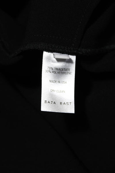 Baja East Womens Notched Collar Midi Length Snap Trench Vest Jacket Black Size 2