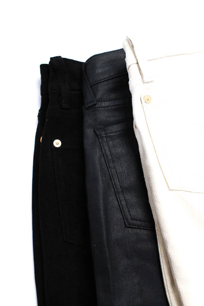 7 For All Mankind Womens Color Block Denim Pants Beige Black Size 23/24 Lot 3