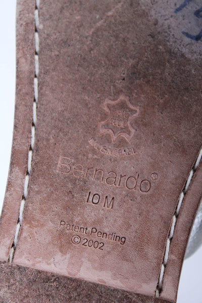 Bernardo Womens Metallic Brown T-Strap Flat Sandals Shoes Size 10M