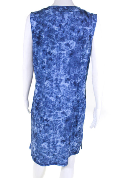 Michael Kors Women's Round Neck Sleeveless A-line Tie Dye Dress Size L
