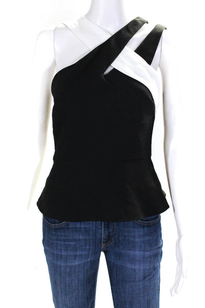 Do + Be Women's V-Neck Wide Straps Peplum Blouse Black Size S
