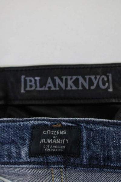 BLANKNYC Women's Low Rise Leather Skinny Jeans Black Size 24 Lot 2