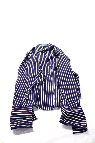 Lauren Ralph Lauren Point Sur Womens Purple Silk Striped Blouse Top Size S lot 2