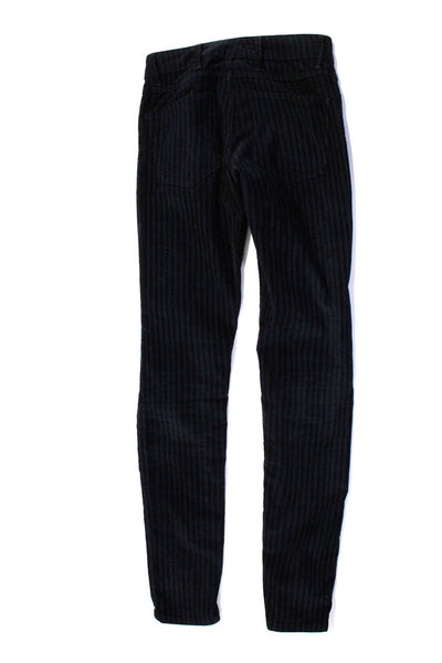Sandro Womens Zipper Fly Mid Rise Striped Corduroy Skinny Jeans Gray Black FR 34