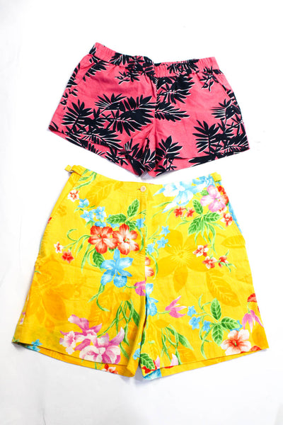 J Crew  Lauren Ralph Lauren Womens Floral Casual Shorts Pink Yellow Size 6 Lot 2