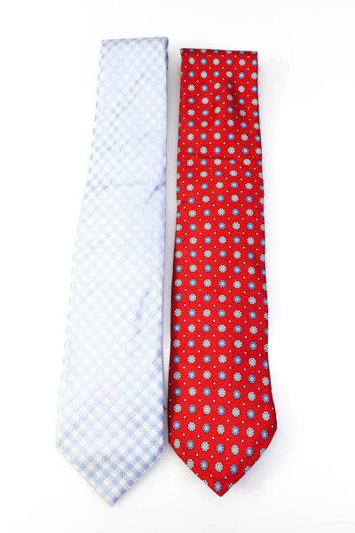 Saks Fifth Avenue Armani Collezioni Mens Abstract Ties Red Blue Lot 2