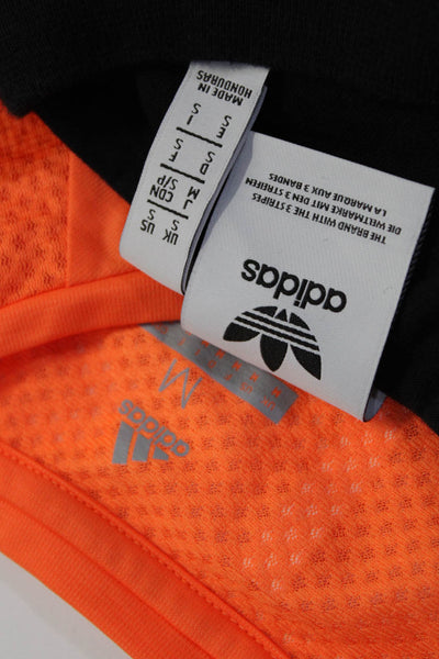 Adidas Women's Crewneck Short Sleeves Jersey Blouse Orange Black Size M Lot 2