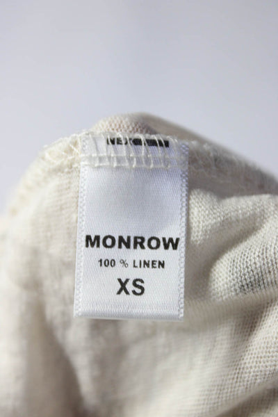Monrow Splits59 Women's Linen Tee Ankle Leggings Ivory Gray Size XS Lot 2