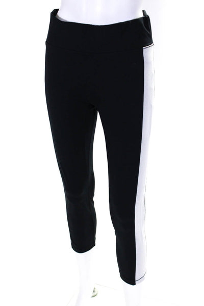 All Access Womens Abstract Color Block Athletic Ankle Leggings Black Size Large
