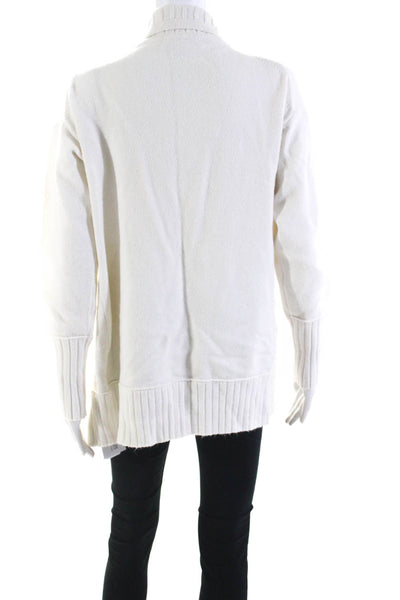 White + Warren Womens Long Sleeve Turtleneck Sweater White Size Small
