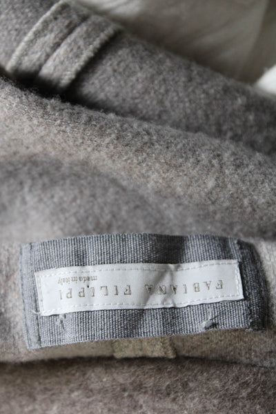 Fabiana Filippi Womens Collared Solid Tight Knit Merino Wool Blazer Gray Size XS