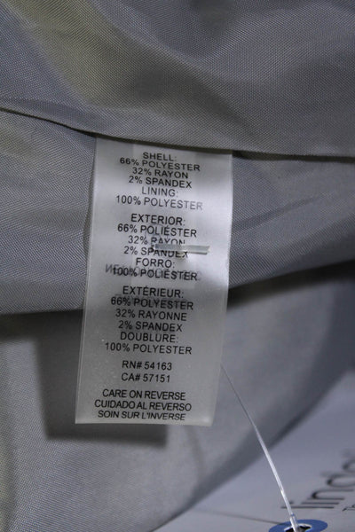 Calvin Klein Womens Plaid Single Button Blazer Jacket Gray Size 2