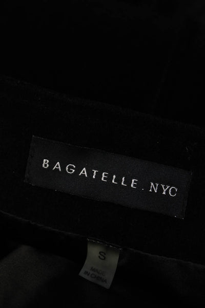 Bagatelle Womens Suede Front Zipper Mini Skirt Black Size Small
