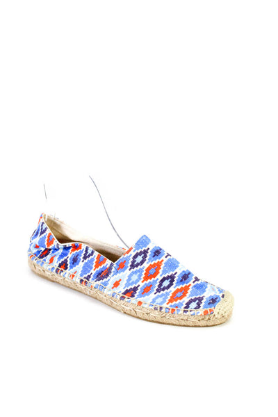 J Crew Womens Round Toe Abstract Espadrille Loafer Flats Multicolor Size 7