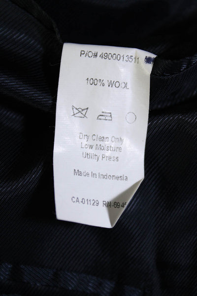 Calvin Klein Mens Wool Pinstripe Print Two Button Blazer Jacket Blue Size 40S