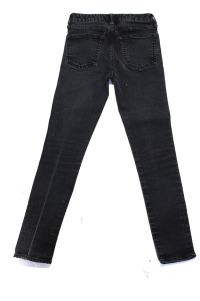 Moussy Womens Petite Solid Mid Rise Cotton Denim Skinny Jeans Black Size 23