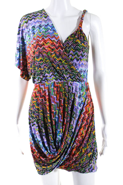 T Bags Los Angeles Women's Printed One Shoulder Mini Dress Multicolor Size S