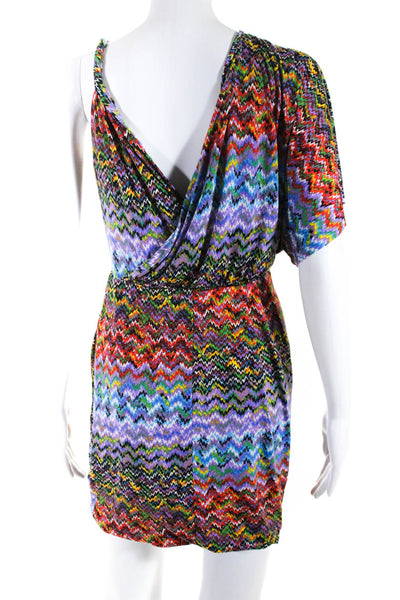 T Bags Los Angeles Women's Printed One Shoulder Mini Dress Multicolor Size S