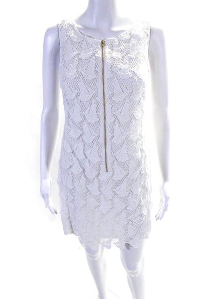 Lilly Pulitzer Womens Cotton Battenberg Lace Front Zip Midi Dress White Size 2