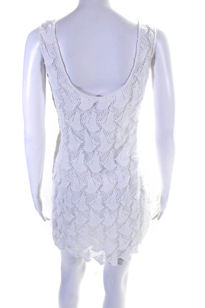 Lilly Pulitzer Womens Cotton Battenberg Lace Front Zip Midi Dress White Size 2