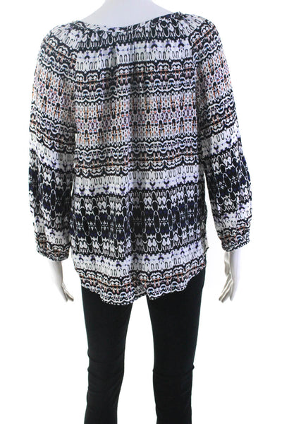 Velvet by Graham & Spencer Womens Abstract Print Blouse Multi Colored Size Small