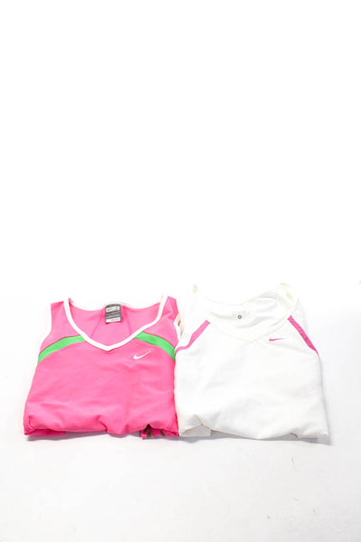 Nike Womens V Neck Tank Tops Pink White Size Small Lot 2