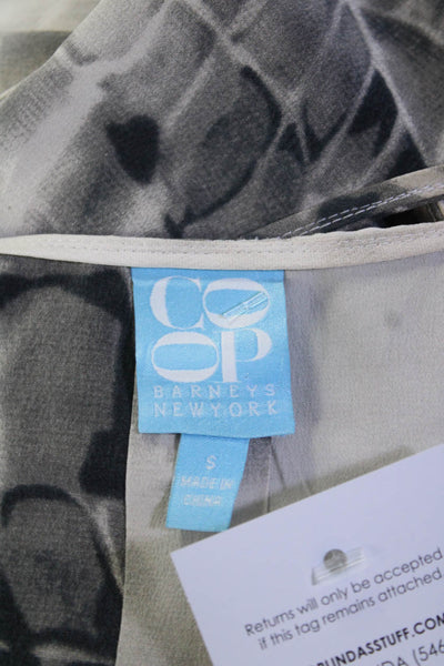 COOP Barneys New York Womens Gray Silk Reptile Skin Print Tank Dress Size S