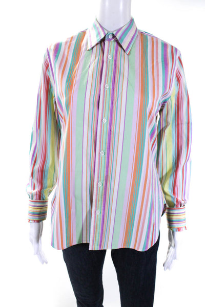 Ralph Lauren Black Label Women's Striped Button Down Shirt Multicolor Size 6