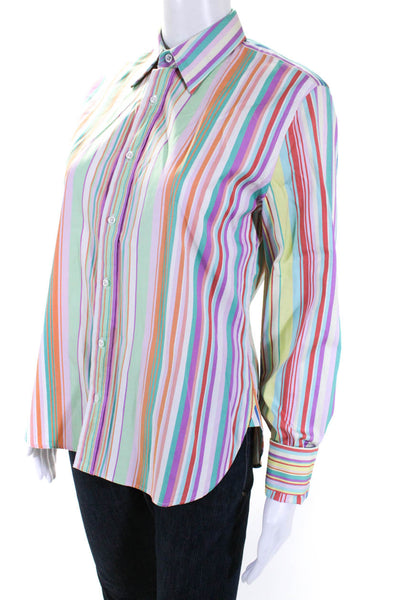 Ralph Lauren Black Label Women's Striped Button Down Shirt Multicolor Size 6