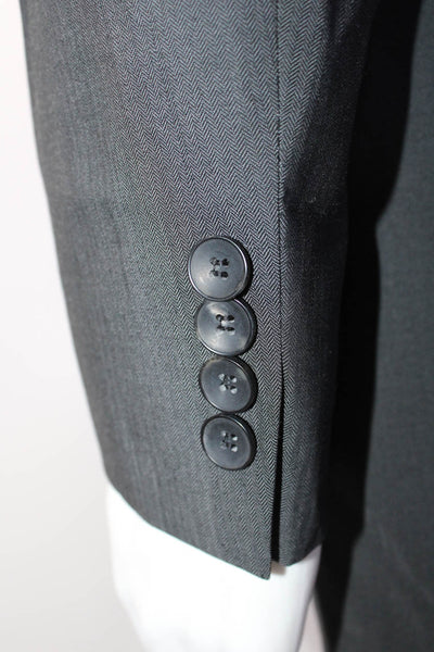 Hart Schaffner Marx Mens Button Collar Darted Blazer Pants Set Gray Size EUR42L