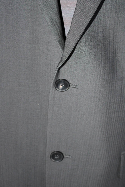 Hart Schaffner Marx Mens Button Collar Darted Blazer Pants Set Gray Size EUR42L