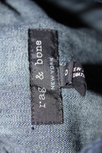 Rag & Bone Womens Denim  Full Zipper Jacket Blue Cotton Size 0