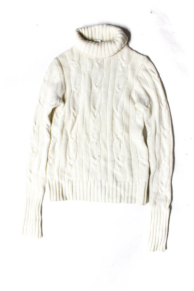 J Crew Free People Womens Wool Cable-Knit Fringe Sweaters White Size XS XL Lot 2