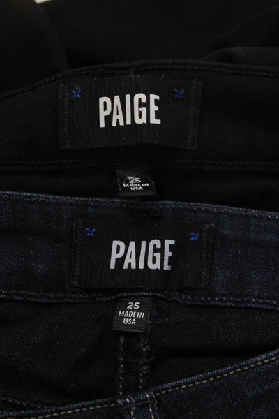 Paige Women's Low Rise Skinny Jeans Black Blue Size 25 Lot 2