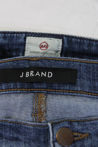 J Brand Women's Distressed Medium Wash Skinny Jean Pants Blue Size 27, 30R Lot 2