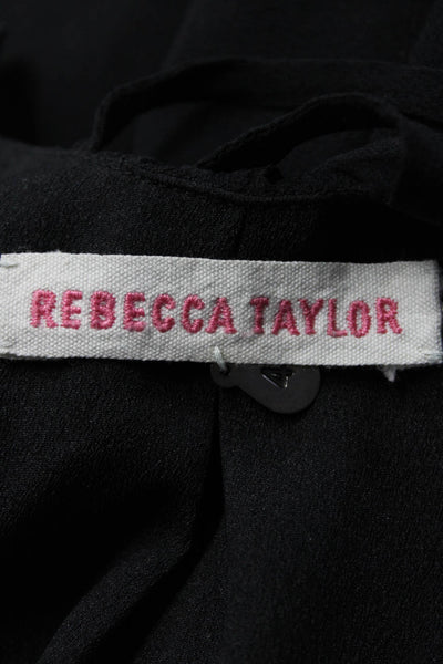 Rebecca Taylor Women's Silk Sleeveless Tank Top Black Size 4
