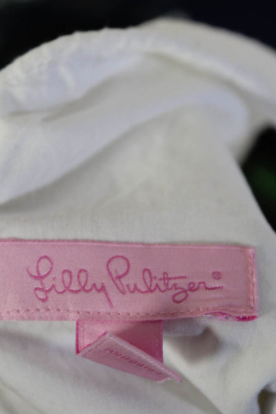 Lilly Pulitzer Womens Crochet Sleeveless Dress White Gold Cotton Size 00