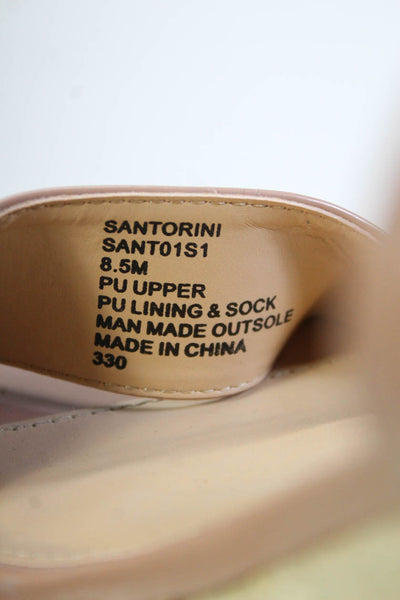 Steve Madden Womens Platform Santorini Espadrilles Nude Patent Leather Size 8.5