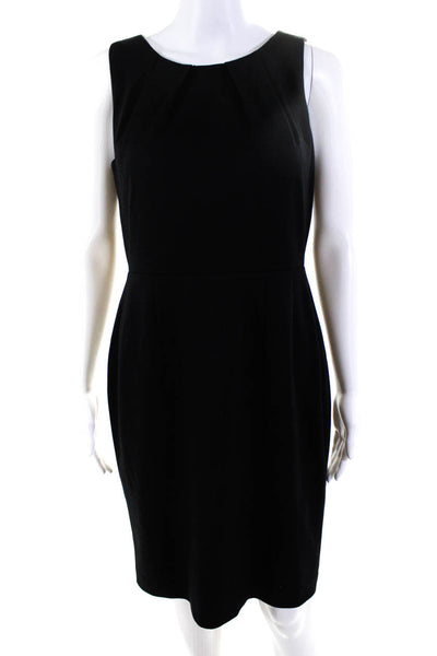 Tahari Womens Solid Lined Sleeveless Pleated Sheath Dress Black Size 6