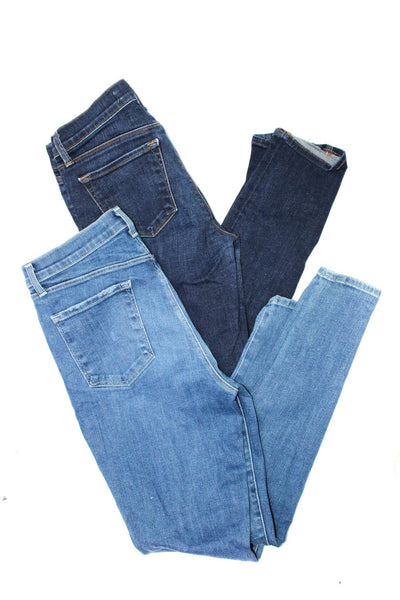 J Brand Womens Blue Cotton Ripped High Rise Skinny Leg Jeans Size 31 27 LOT 2