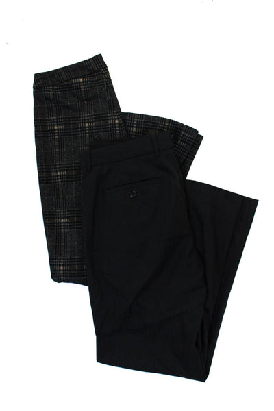 Theory Lisette Mens Solid Tartan Dress Pants Black Blue Size 6/S Lot 2